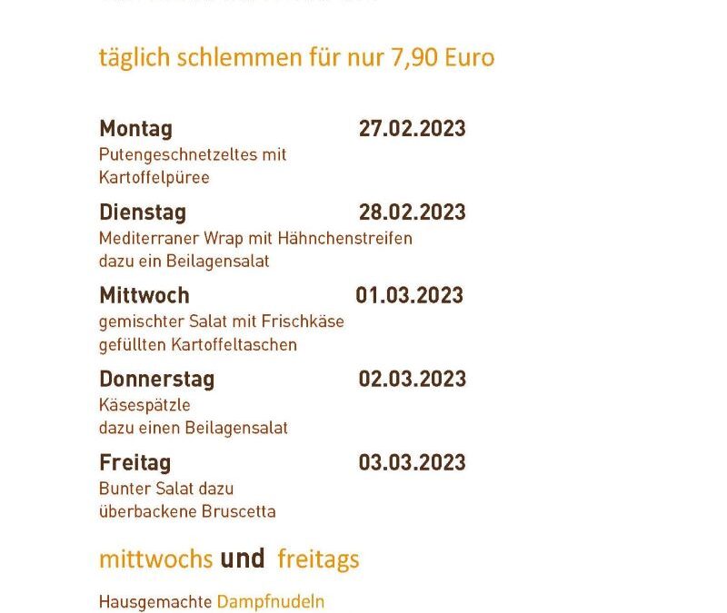 Tageskarte vom 22.05. bis 26.05.2023